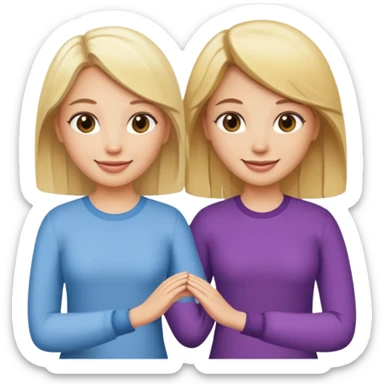 blonde woman holding hands with a brunette woman sticker