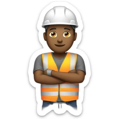 A worker working hard on the construction site sticker