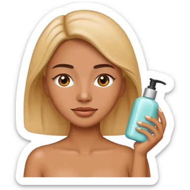 create a iphone emoji, woman using product skincare sticker