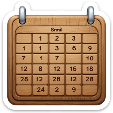 calendar wood sticker