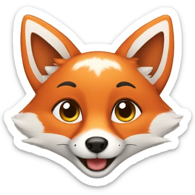 happy fox sticker