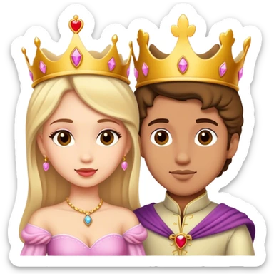White Princess and prince love sticker