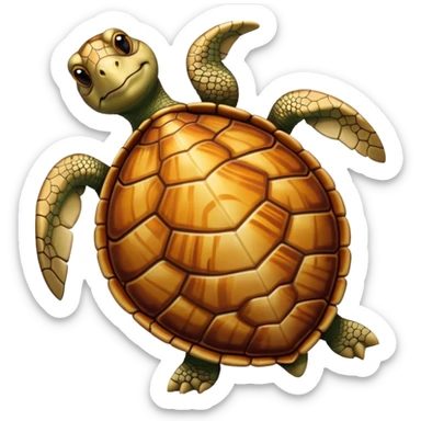 A turtle’s shell shines in the sunlight, strong and patterned like nature’s armor sticker