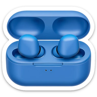 blue wireless earbuds sticker