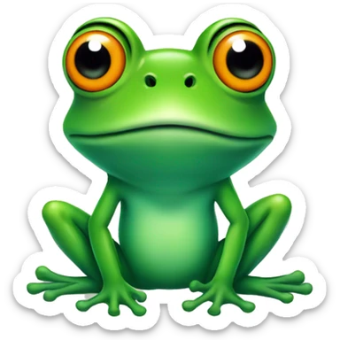 Frog with orange  sticker
