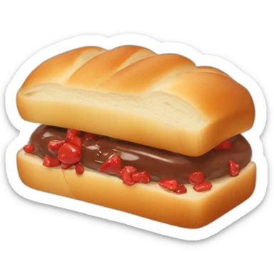 Bread with nutella and sucuk sticker