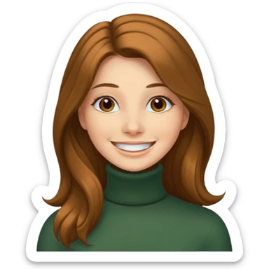 long hairedwoman in turtle neck sticker