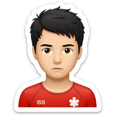 Lifeguard Teenager with Black messy hair saving lives sticker