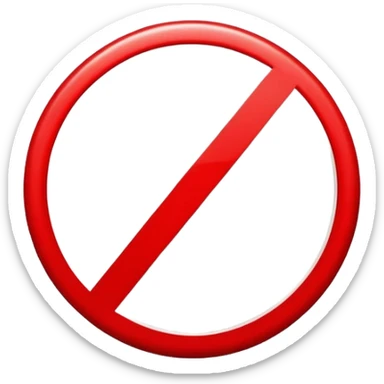 prohibition symbol, red circle with diagonal line through it sticker
