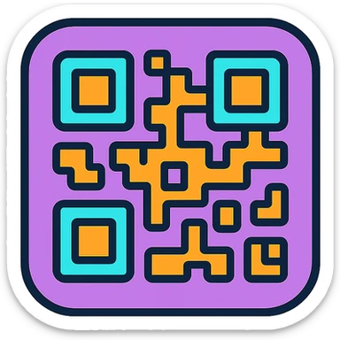 stylized QR code with rounded corners sticker