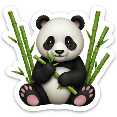Panda eating bamboo sticker