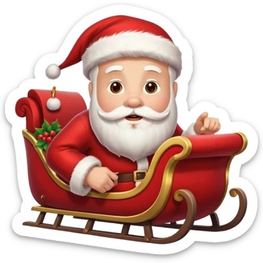 d'Eco de noël avec le père noël sur son traineau sticker
