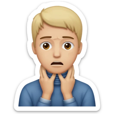 person with hands on throat  sticker