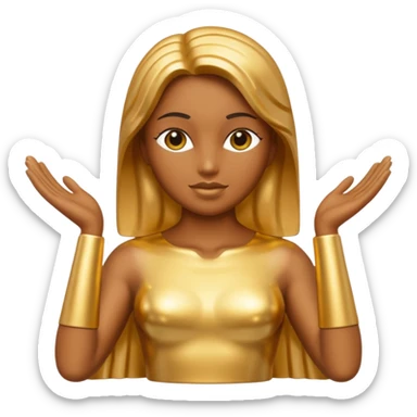 Gold statue sticker