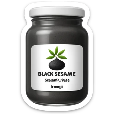 black sesame paste in a jar sticker