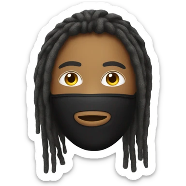 nonchalant yn with a ski mask on and with dreads sticker