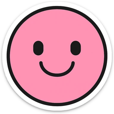 adorable pink emoji with a smiling face sticker