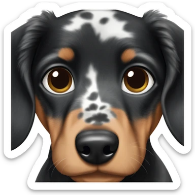 Black merle dachshund puppy sticker
