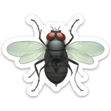 A fly sick with corona tries to defend itself from it sticker