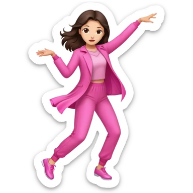 Fantastic dance emotion!!! (brunette girl in pink clothes) sticker
