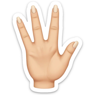 hand with middle finger and ring finger extended, other fingers closed sticker