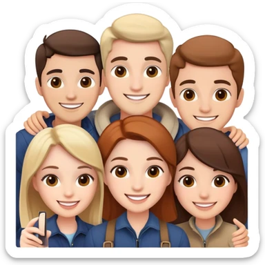 outdoor selfie with friends sticker