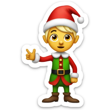 Christmas elf holding a NO sign sticker