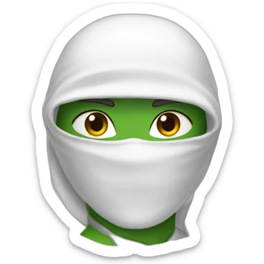 white-ninja-with-a-white-veil-on-his-head,-green-eyes sticker