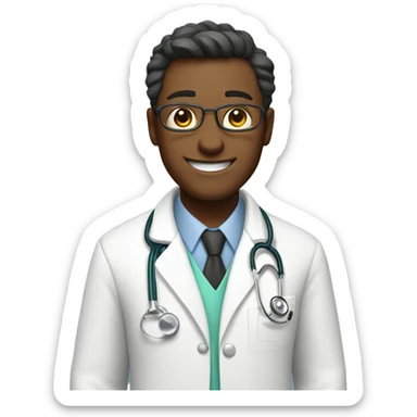 smiling doctor in labcoat sticker