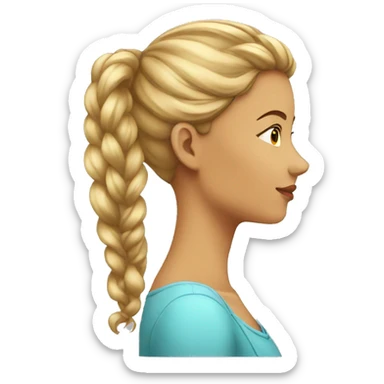 young beautiful lady side view sticker