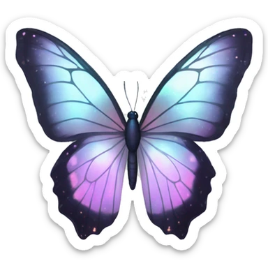 Pastel iridescent white nebula butterfly sticker