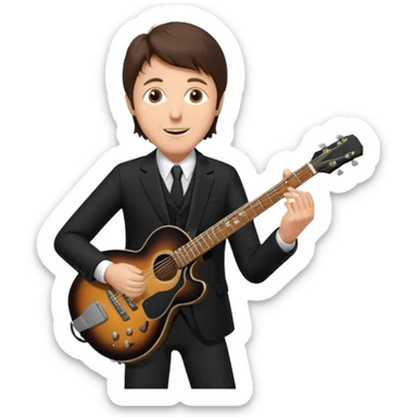 Paul McCartney playing guitar black suit sticker