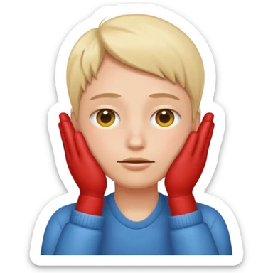 Hiding hands over eyes sticker