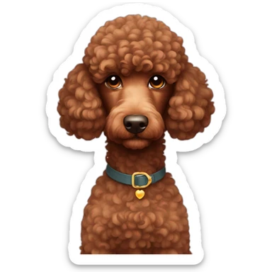 Yemeni brown poodle sticker