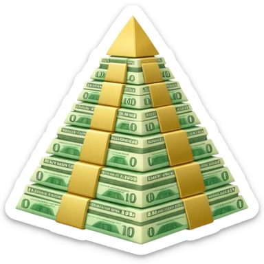 PIRAMID OF BANKNOTES sticker