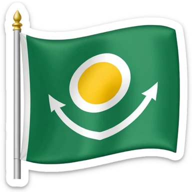 bandera con solo tres franjas horizontales de la misma anchura: verde (superior), blanca (centro), verde (inferior). Eliminar la esfera amarilla central. sticker