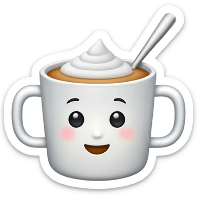 Cup of white sugar sticker
