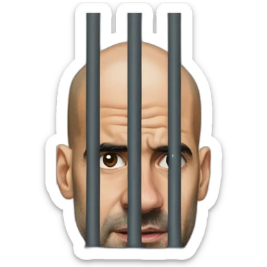 pep-guardiola-prison-bars sticker
