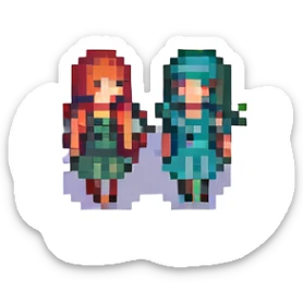 Two girls fighting sticker