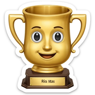 Trophy with risitas sticker