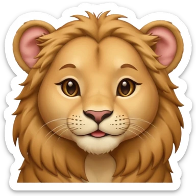 Happy cute kissing Lioness sticker