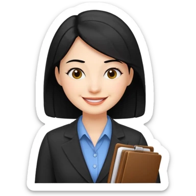 accountant woman with black hair  sticker