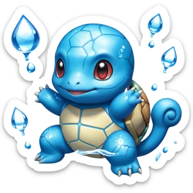 glitter pokemon squirtle sticker