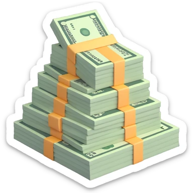 stack of paper bills currency sticker