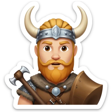 vikingo con cuerno de vaca sticker