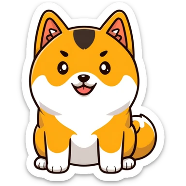 black Shiba Inu dog pooping sticker