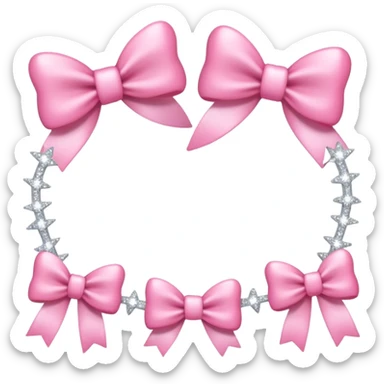 cute feminine border with bows and sparkles sticker