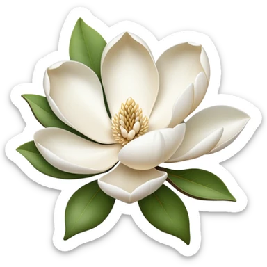 White magnolia flower sticker