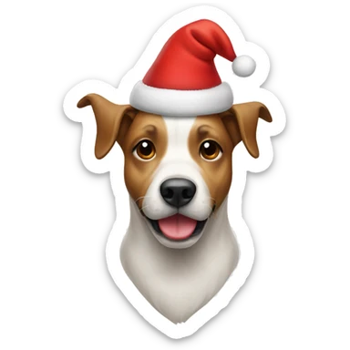 Dog with Christmas hat  sticker