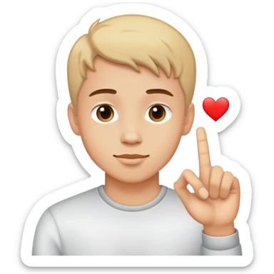 young man making the 'I love you' sign sticker